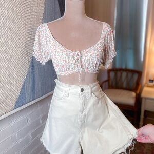 Lauren Conrad Cream Ivory Denim Shorts